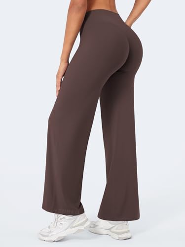 Image of YEOREO Ease Workout Leggings Womens Straight Leggings Eddiy Gym Yoga Pants | 29 inch /31.5 inch /33 inch /35 inch,No Front Seam,High Waist,Buttery,Booty Lifting,Wide Leg