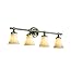 Justice Design Group CLD-8524-20-DBRZ Clouds Collection Tradition 4-Light Bath Bar Light Fixture