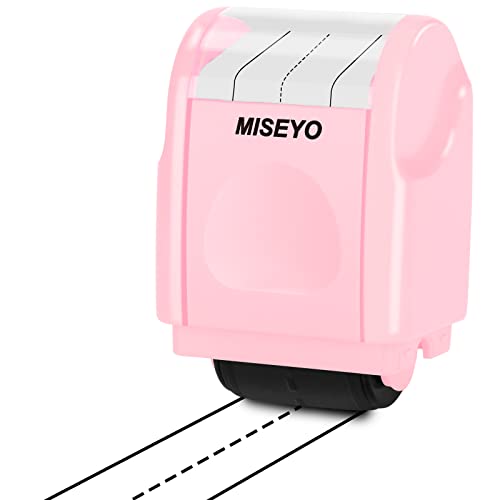 Miseyo Dashed Handwriting Lines Practice Roller Stamp Self-Inking Line Rolling Stamps for Kids Writing - Pink