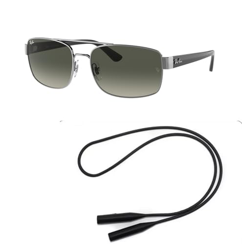 Ray-Ban RB3687 Sunglasses Bundle: RB 3687 004/71 Gunmetal Grey Gradient and Universal Anti-slip Silicone Leash2
