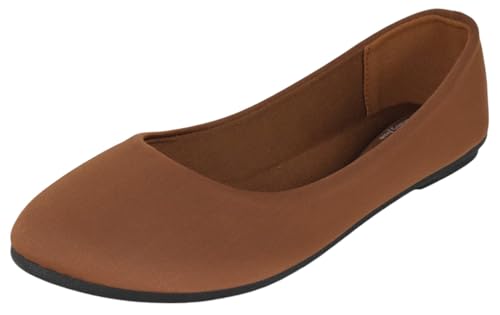 Forever Shoes Women Ballet Flats Round Toe Gel Memory Foam Insole Comfortable Satin Material FLEXIBLE-62