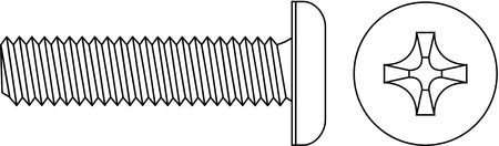 #10-32 x 1/4 Pan Head Phillips Machine Screw, 100 pk.