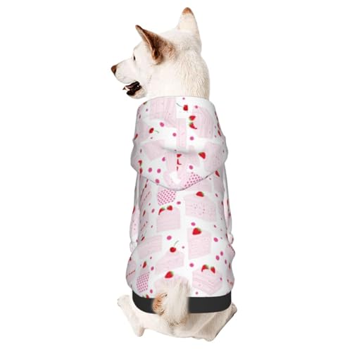Strawberry Shortcake Seamless Dog Sweater Winter Pet Dog Hoodie Sweatshirts Warm Soft Dog Clothes Small