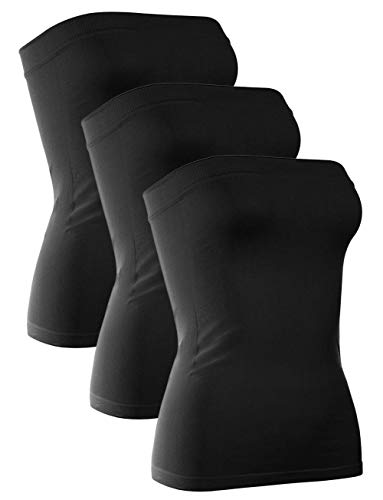 H HIAMIGOS 3 Pack Women's Strapless Cotton Long Tupe...