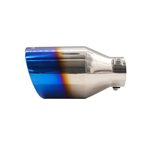Simoni Racing Auspuffblende Rund/Schräg Ti-Tip - Ø114xL210mm - Anschluß ->60mm, Titanium Look