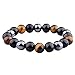 Generic Braccialetti Naturali Intrecciati a Mano in Ematite con Cordino di Giada Regolabile da 8 mm Porta Bracciali Espositore Legno (Colour, One Size)