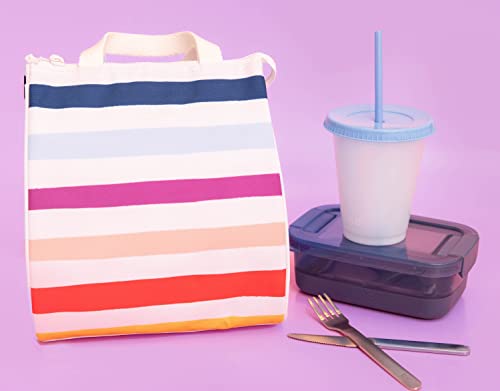 Kate Spade New York KSNYLUNCHBAG Lunch Bag, Canvas, Candy Stripe