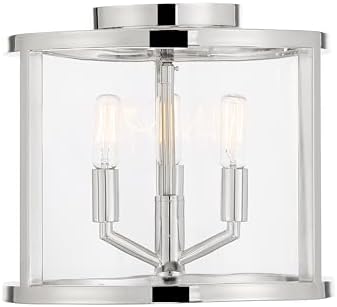 Crystorama Libby Langdon Devon 3 Light Polished Nickel Semi Flush Mount