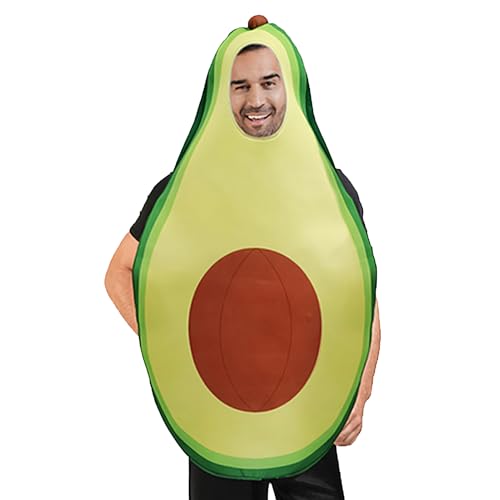 Costume Frutta Adulti, Vestito, Costume Avocado Divertente e Comodo per Uomo e Donna Ideale per Feste di Halloween, Carnevale e Eventi in Maschera