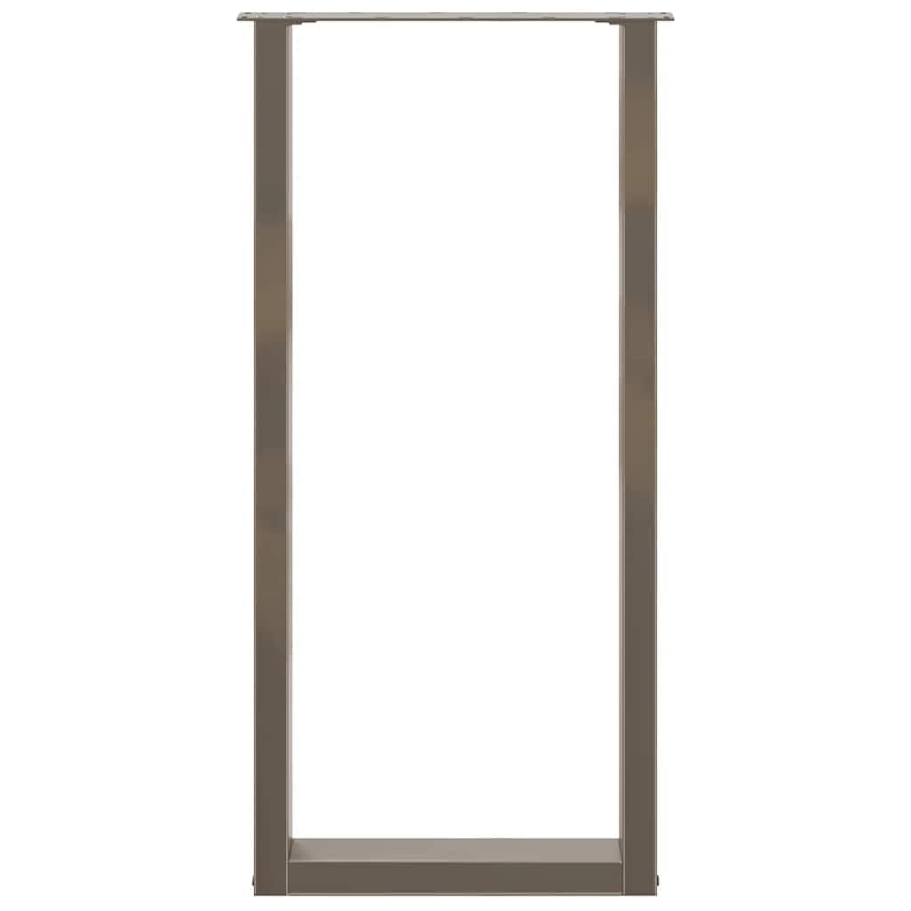 Juego de 2 patas para mesa de bar en forma de U, patas de acero con recubrimiento en polvo, 40 x 100 cm, incluye patas ajustables, estructura de mesa para bar y mesa de café, acero natural