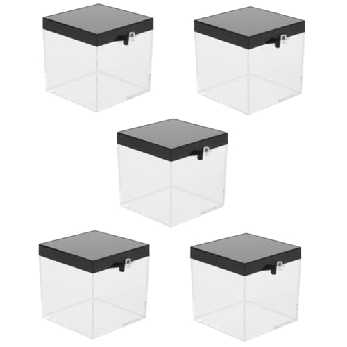 SOESFOUFU 30 Pcs Mineral Standard Box Clear Display Case Clear Guitar Pick Case Mineral Display Case Clear Specimen Case Mineral Sample Case Mineral Storage Case Acrylic Transparent