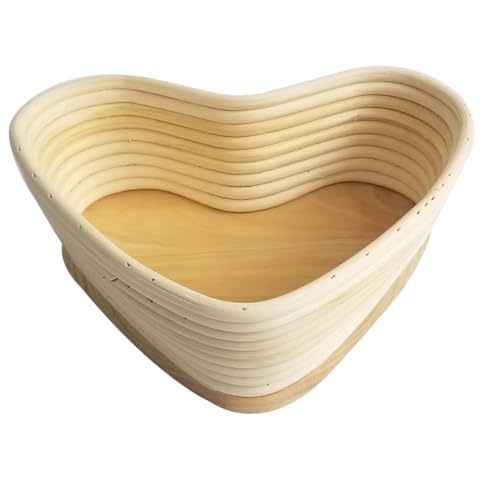 SAFIGLE Cestino Lievitazione Pane Cuore in Naturale con Coperchio Accessorio da Forno per Impasti Lievitati