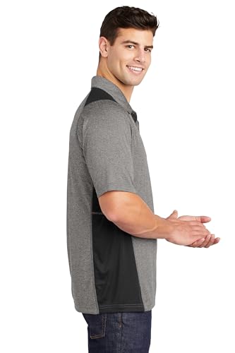 SPORT-TEK Unisex Heather Colorblock Contender Polo | Short Sleeve Collared Shirt for Men & Women, Casual Fit Top2