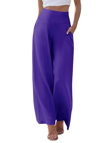 JZC Women's Palazzo Lounge Pants Casual Wide Leg Pants High Waist Flowy Toursers with Pockets