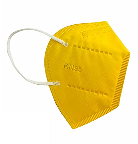 Máscaras KN95 Amarela Adultas com ANVISA Fabricada no BRASIL - Embaladas de 10 em 10 - Kit de 10, 20
