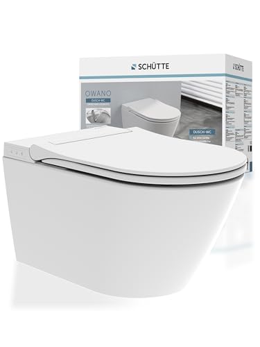 SCHÜTTE Dusch WC OWANO spülrandlos mit Bidet Funktion hängend Duschfunktion Toilette mit Dusche Komplettanlage
