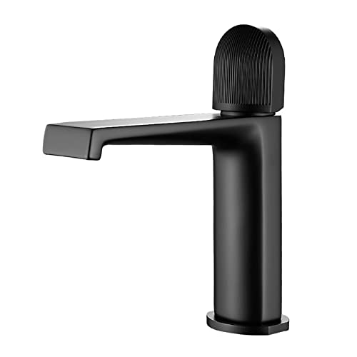 Robinet de lavabo cascade moderne noir pour rénover une salle de bain