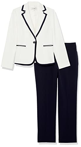 Le Suit Women's Plus Size Jacket/Pant Suit, Natural/Multi, 24W #TOP5