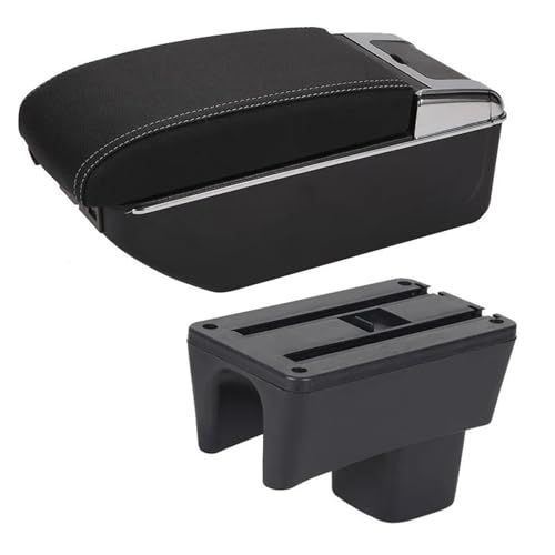 車用アームレスト内装詳細収納ボックスに適合するスズキに適合するスイフト 2005 2006 2007 2008 2009 2010 2011 2012 2013-2023用 箱(A3 Black white)