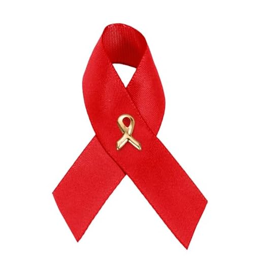 100 Pack Red Ribbon Awareness Pins