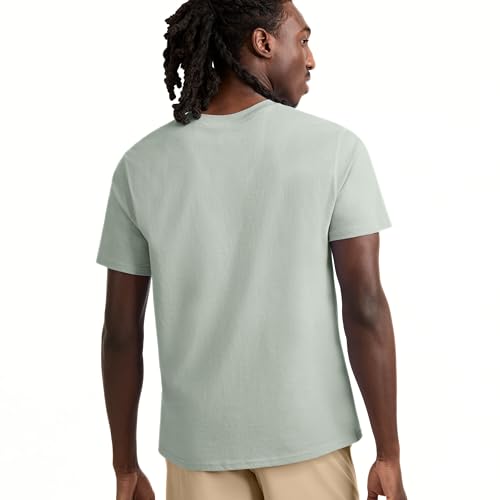 Image of Champion Men's Graphic Short Sleeve T-Shirt, Standard Fit, Tonal Script Logo, Midweight 100% Cotton