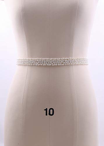 Wedding Belt for Bride Dress,Bridal Belt with Pearls and Beads Handmade Rhinestone Wedding Sash for Bride4