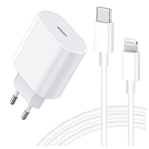 Chargeur Rapide USB C 20W Apple MFi Certifié Adaptateur Secteur iPhone et Câble USB C vers Lightning 2M/6FT PD 3.0 pour iPhone 13 Pro Max 13 SE3 12 Pro Max SE2020 11 XR XS Max X 8 Plus iPad - Blanc