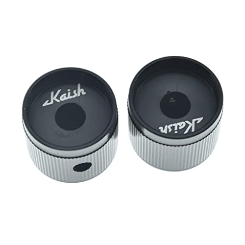 Kaish 2Pcs 53/64"(21Mm) Diam. Aluminium Potentiometer Knobs 1/4" Universal Metal Pot Control Knobs W/Set Screw For Guitar/Bass/Efffect Pedal/Amplifier Amps/Preamps/Audio Equipments Black #TOP4