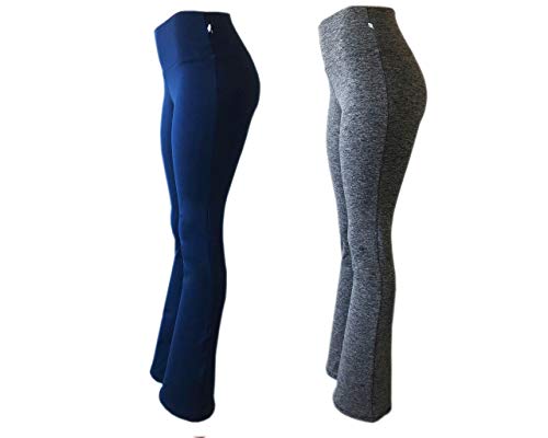 Kit 2 Flares Plus Size Suplex Flanelado Cós Alto AZUL-CINZA G1