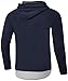 QPNGRP Mens Casual Hoodie Shirt Long Sleeve Henley Shirt B27 Navyblue X-Large
