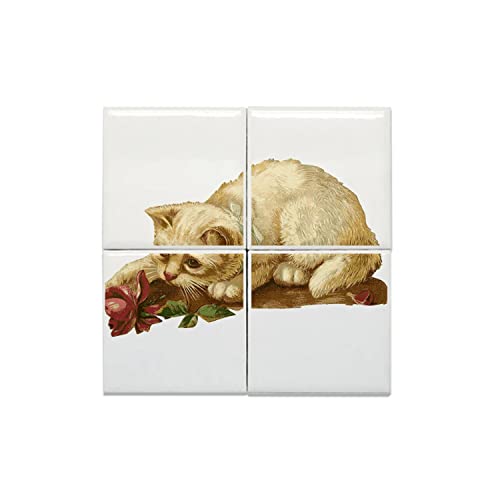Carreaux céramique décoratifs chat pour sublimer la crédence de cuisine ou salon