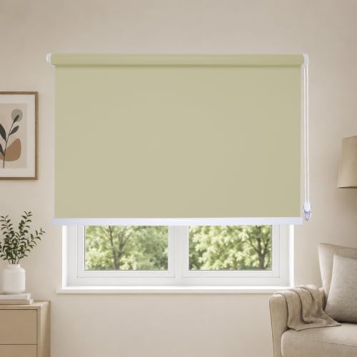 Image of 100% Blackout Roller Blind for Windows|Room Darkening & Privacy Protection Window Shade Blinds|Home, Bedroom, Living Room & Office|Cream, 4X11 Feet, Pack of 1