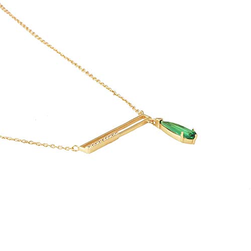 Collier larmes d'ange spar vert S925 anti-allergie éclat durable