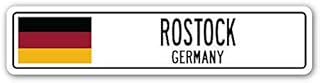 TammieLove Rostock, señal de Calle Alemana, Bandera de la Ciudad de Campo de la Carretera, Regalo de Pared para Interiores y Exteriores, letreros de Calle de 40 x 10 cm