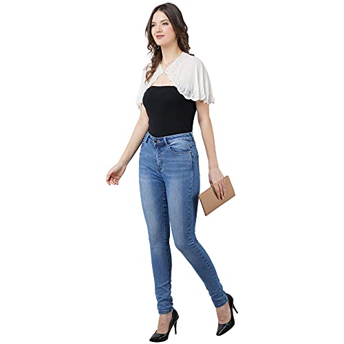 AOL Women's Hand Beaded Embroidered Georgette Ponchos/Cape/Wrap