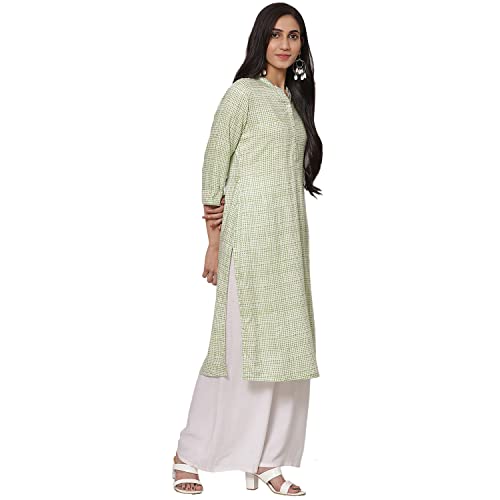 Image of Rangriti Olive Green Liva Straight Kurta for Women