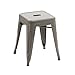 DUHOME Tabouret en métal/Fer Hauteur 46 cm empilable et Robuste Design Industriel sélection de Couleur 665A, Couleur:Gris, matière:métal
