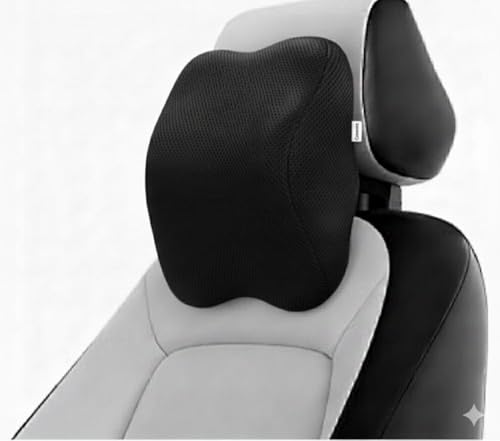 Image of Ultimate Car Neck Rest Pillow | Ultrasoft Pillow for Comfortable Car Rides | Superior Neck Support Cushion | Relieves Neck Pain | Hi-Per Foam Head Rest Pillow with Washable Velvet Cover | Black