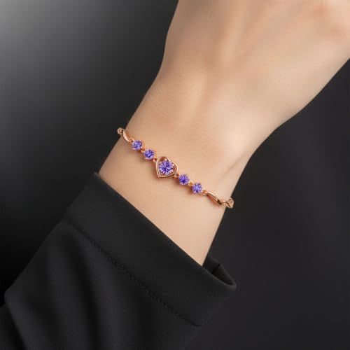 Image of Nilu's Collection Rose Gold And Silver Plated Heart Shape Jewellery Set For Women