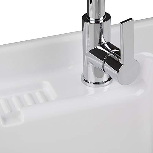 Simplihome Maile Transitional 28 Inch Laundry Cabinet With Pull-Out Faucet And Abs Sink With Storage Compartment And 1 Drawer, For The Laundry Room, Utility Room, Transitional #TOP6