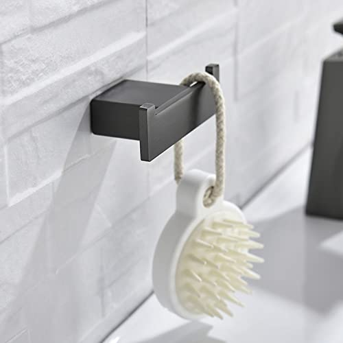 Barras de toalla dobles grises para baños familiares ordenados 2