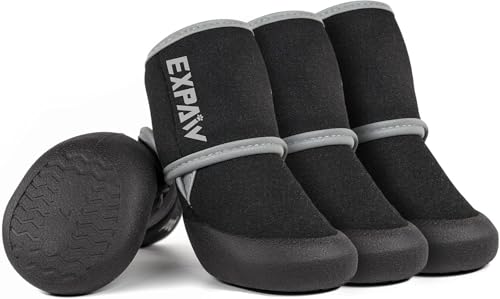 EXPAWLORER Waterproof Dog Shoes for Small Medium Large Dogs, Dog Shoes for Hot Pavement, Hiking Walking, Reflective Dog Booties for Outdoor Snow Rain Days, Anti-Slip Dog Boots & Paw Protectors