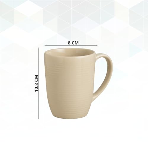 Image of Clay Craft Fine Ceramic Horizon Microwave Safe Coffee & Milk Mug, 360Ml, 1 Piece, Ivory, Mug for Coffee, Ideal for Gifting, Perfect for Home & Office