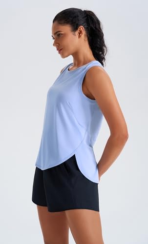 JOYSPELS Ice Silk Workout Tank Tops for Women Cool-Dry Sleeveless Loose Fit Yoga Shirts Athletic