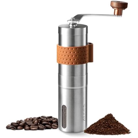 Alocs Manual Coffee Grinder with Adjustable Ceramic Burr Cover