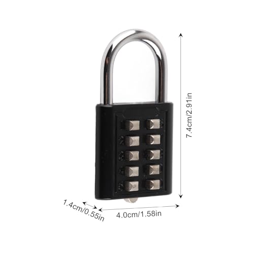 Combination Padlock, Button Out Door Padlock, Button Out Door Padlock with Steel Shackle for Gym Cabinet Gate Toolbox Suitcase - Image 2