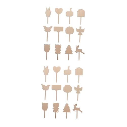Kisangel 2 Juegos Inserto De Flor Decoraciones De Pastel De Flores Planta Distinguir Etiquetas Planta Reutilizable Mini Plantas Tablero Madera Tablones De Madera Maceteros Boj 12 Piezas * 2