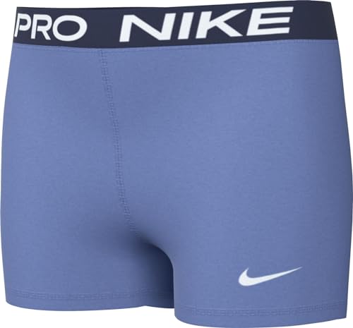 Image of Nike Girls' Pro Shorts (Little Big Kid), Polar /Midnight Navy /White
