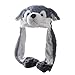 DAISHIAO Huskies Cappello Con Zampe Con Orecchie In Movimento Salto Orecchie Cappello Bambini Genitore-figlio Vestito Natale Peluche Sciarpa Cappello Con Cappuccio