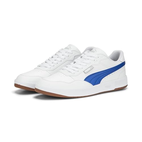 Image of PUMA Unisex's Court Ultra Lite Sneaker, Puma White Royal Sapphire Platinum Gray, 10.5